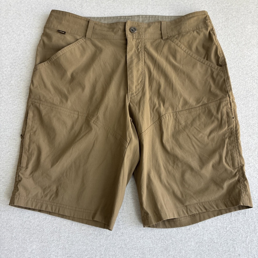 Kuhl Renegade Shorts Mens 34 Brown Cargo Stretch Outdoor Hiking Quick Dry Casual